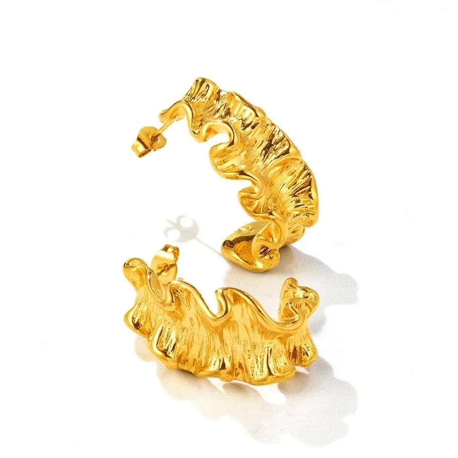 14K Gold Plated Chunky Earring