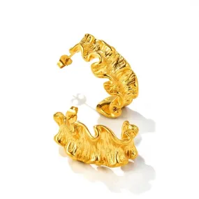 14K Gold Plated Chunky Earring