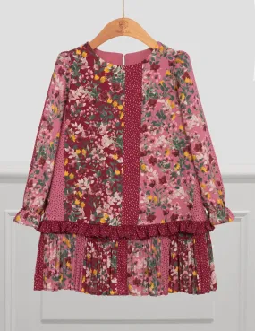 Abel & Lula - Girls Floral Printed Patch Dress