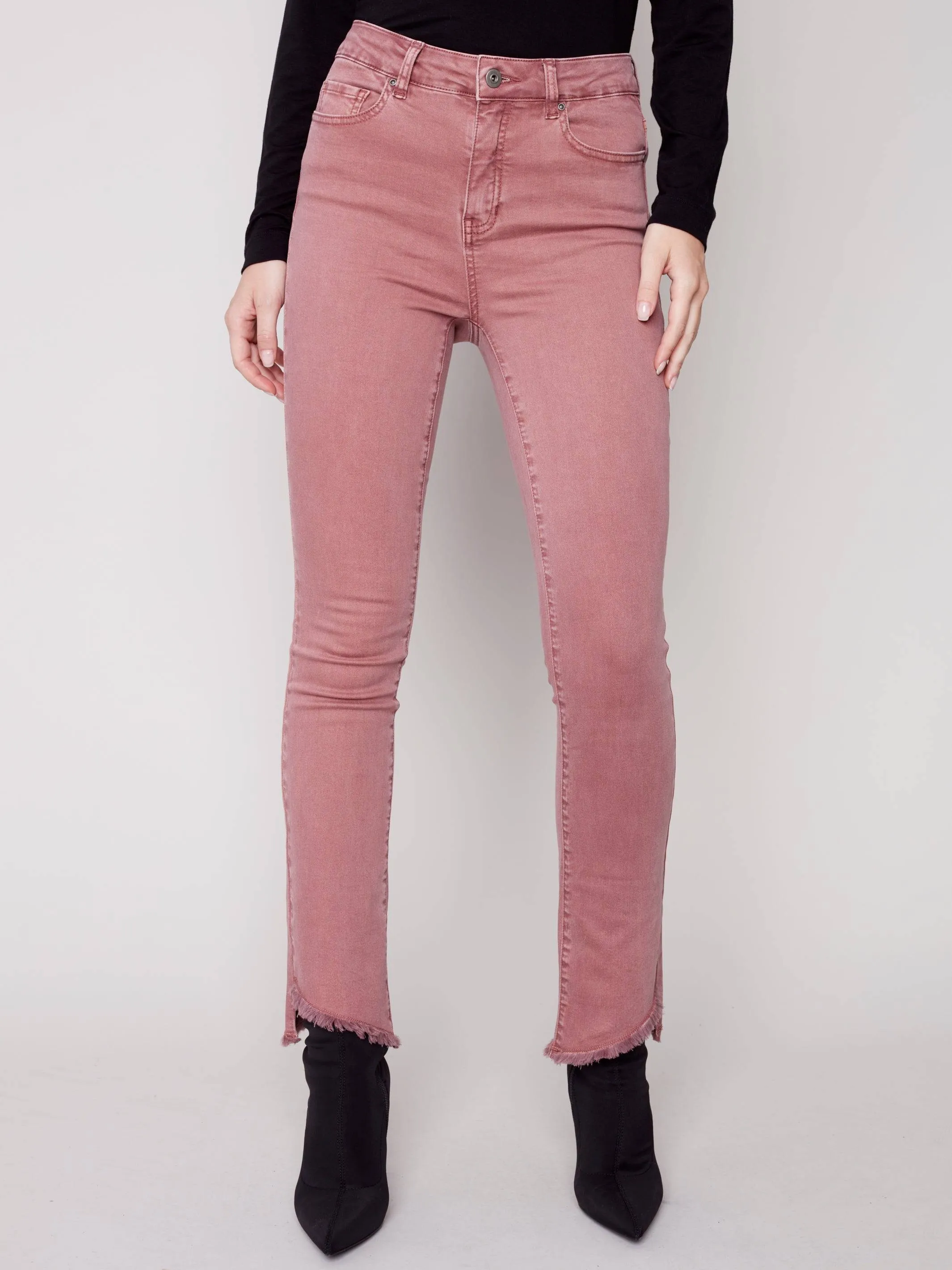 Asymmetrical Hem Bootcut Jeans