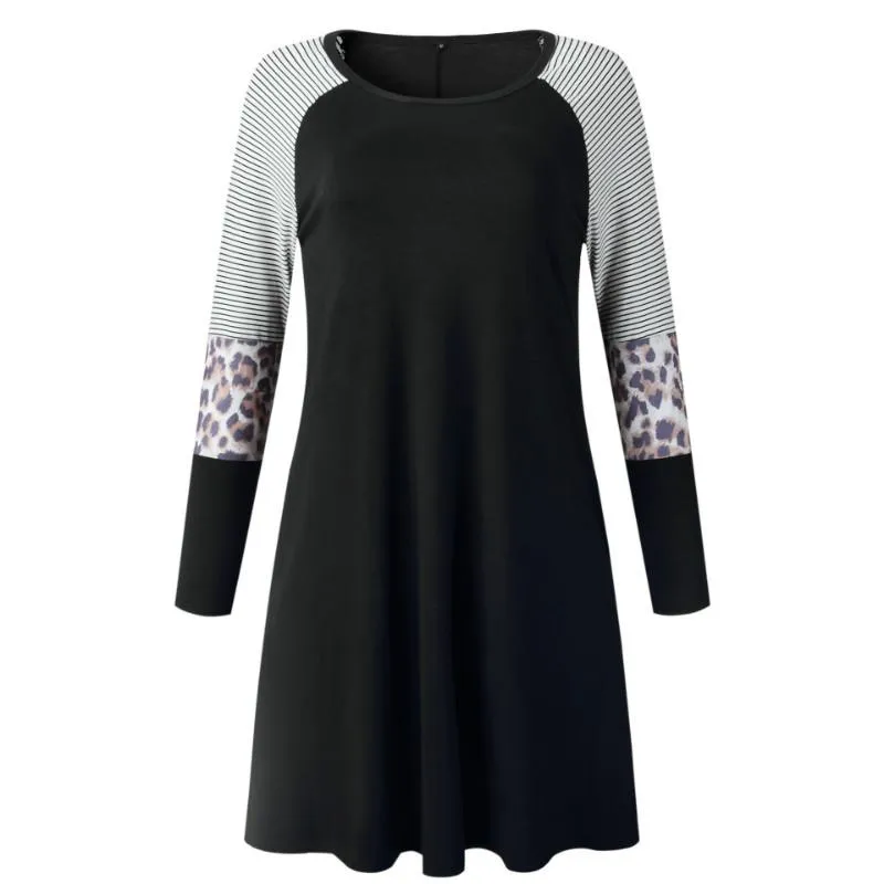 Casual Patchwork A Line Short Dress