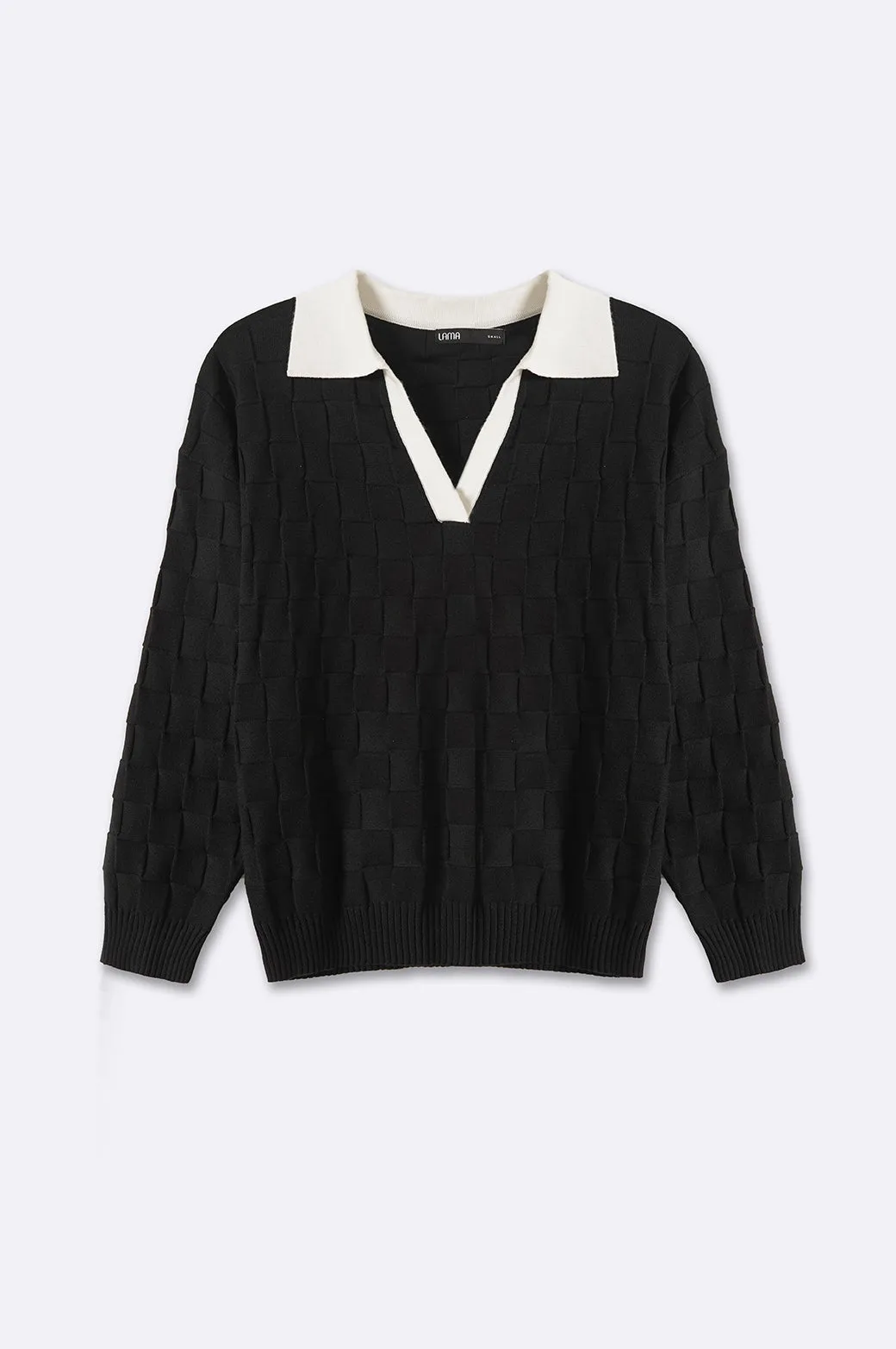 CHECKERED KNIT POLO