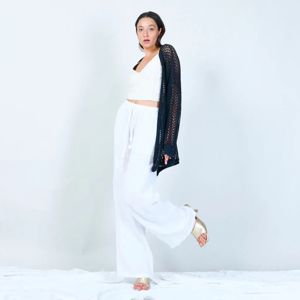 Open-knit long cardigan wholesale