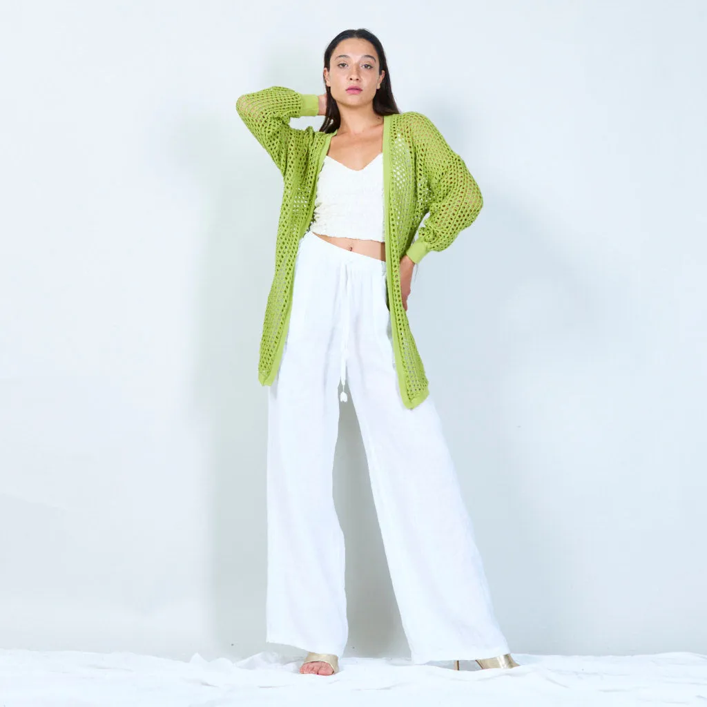 Open-knit long cardigan wholesale