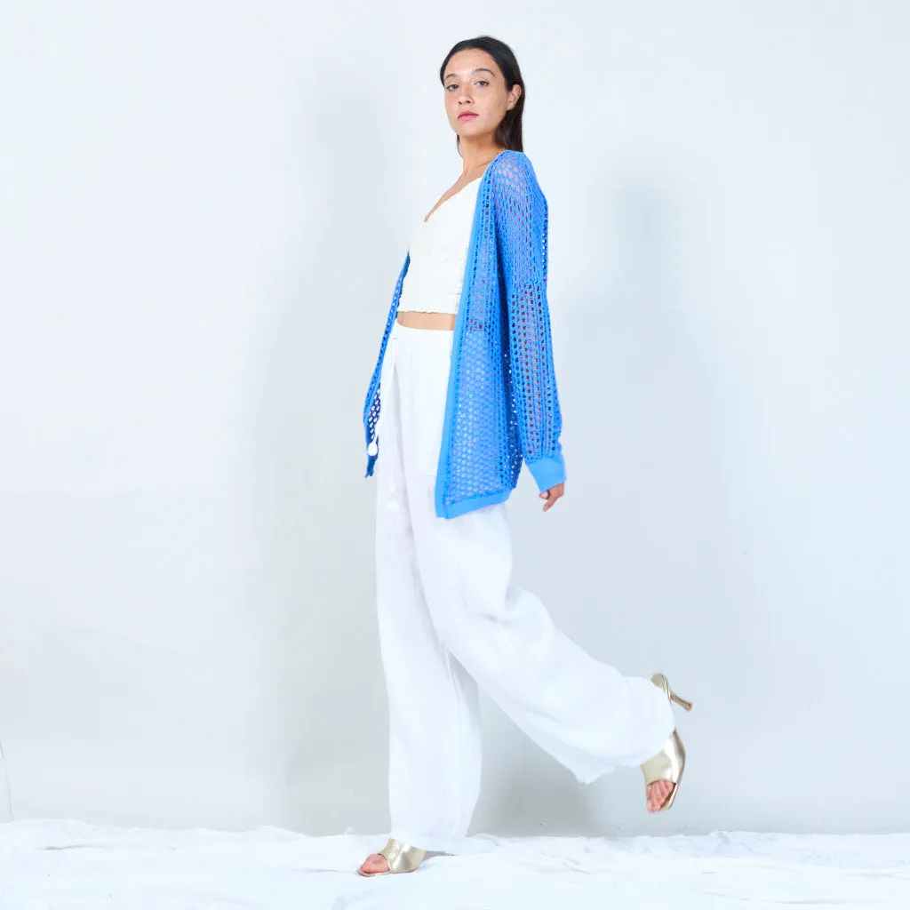 Open-knit long cardigan wholesale