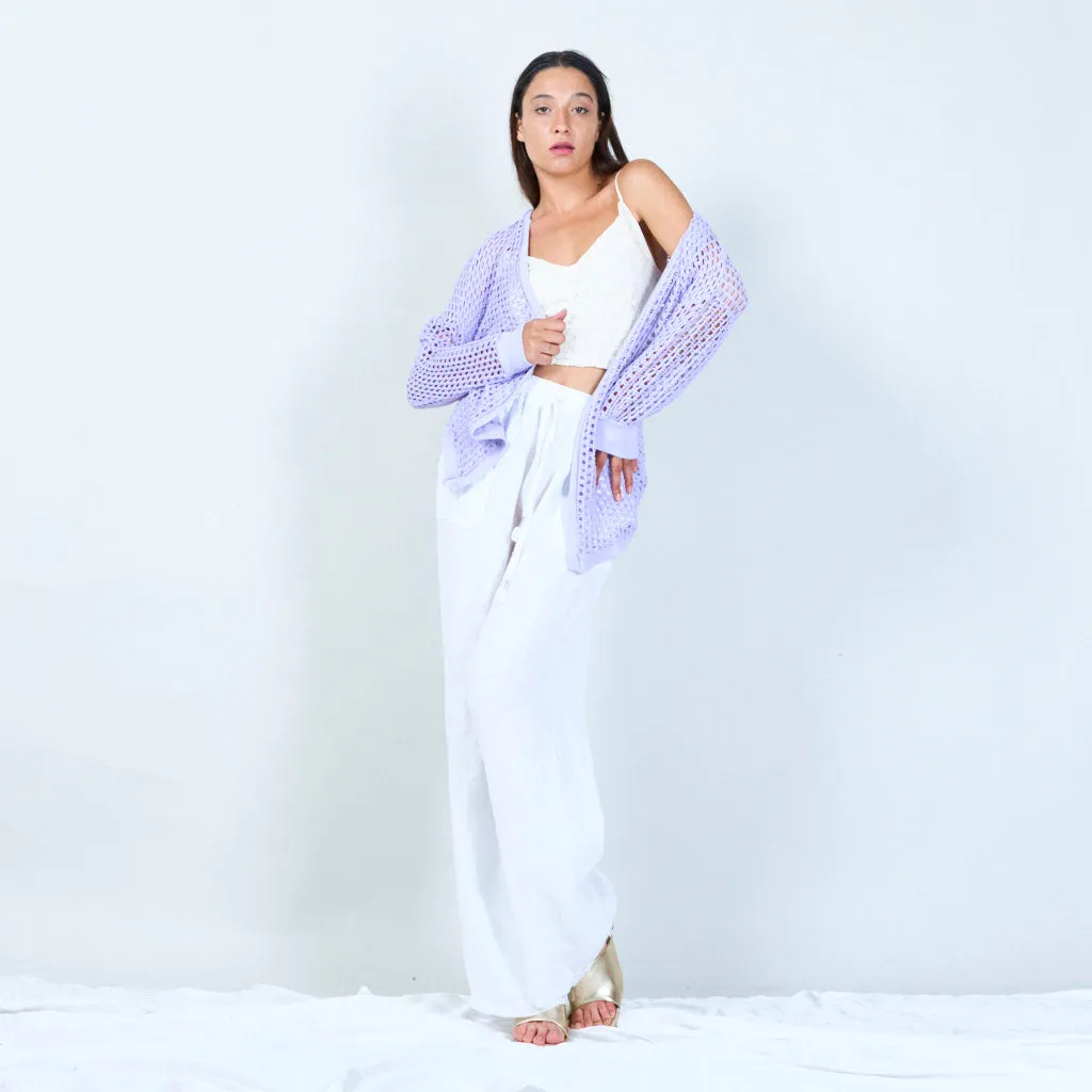 Open-knit long cardigan wholesale