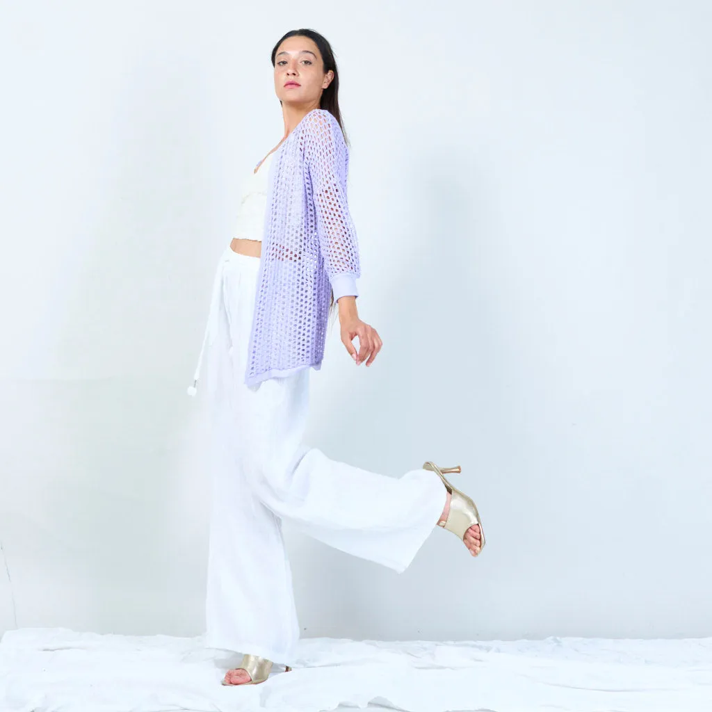 Open-knit long cardigan wholesale