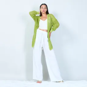 Open-knit long cardigan wholesale