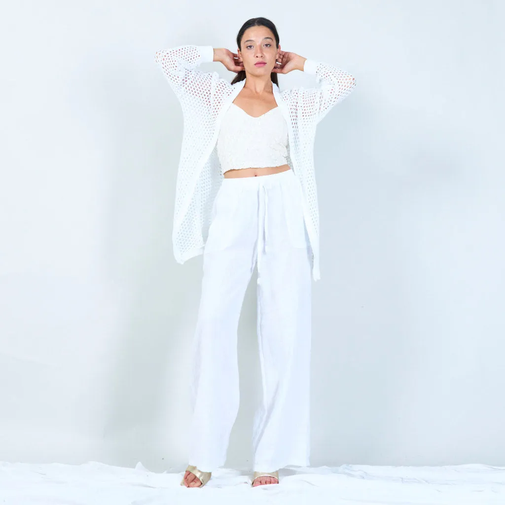 Open-knit long cardigan wholesale