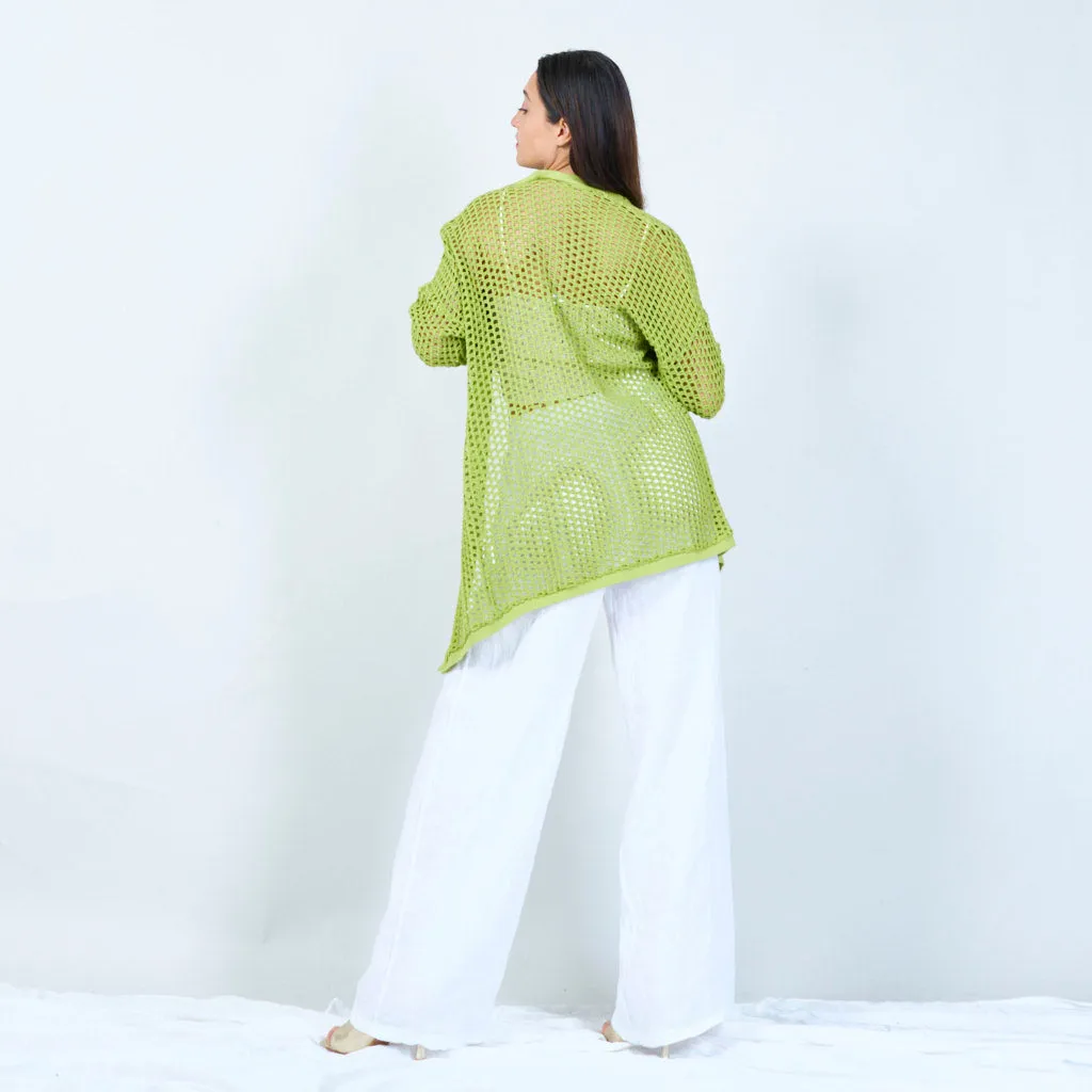 Open-knit long cardigan wholesale