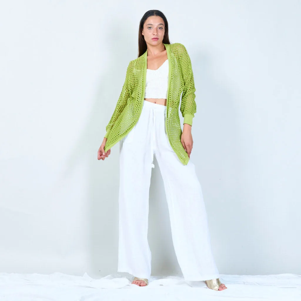 Open-knit long cardigan wholesale