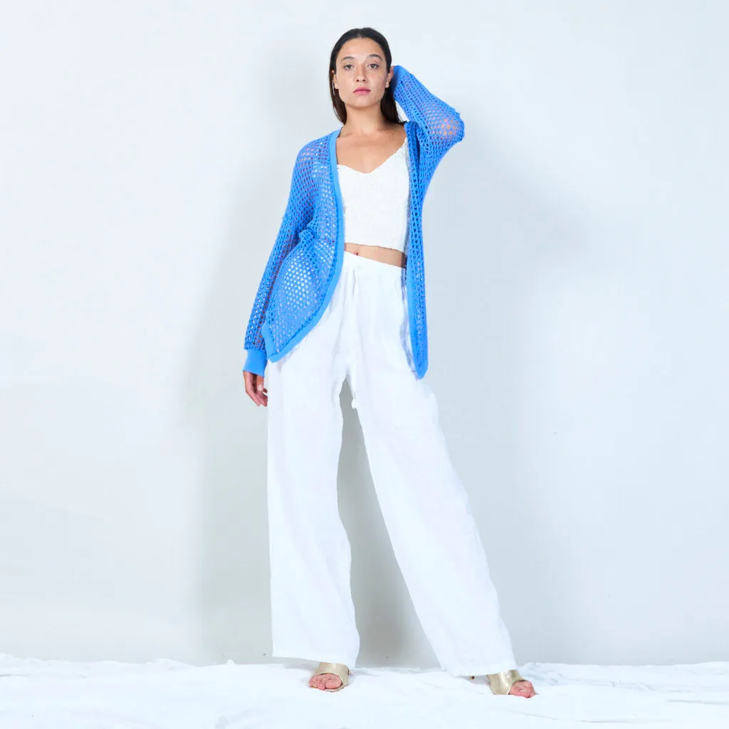 Open-knit long cardigan wholesale