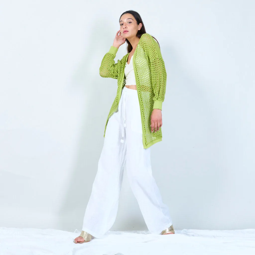 Open-knit long cardigan wholesale