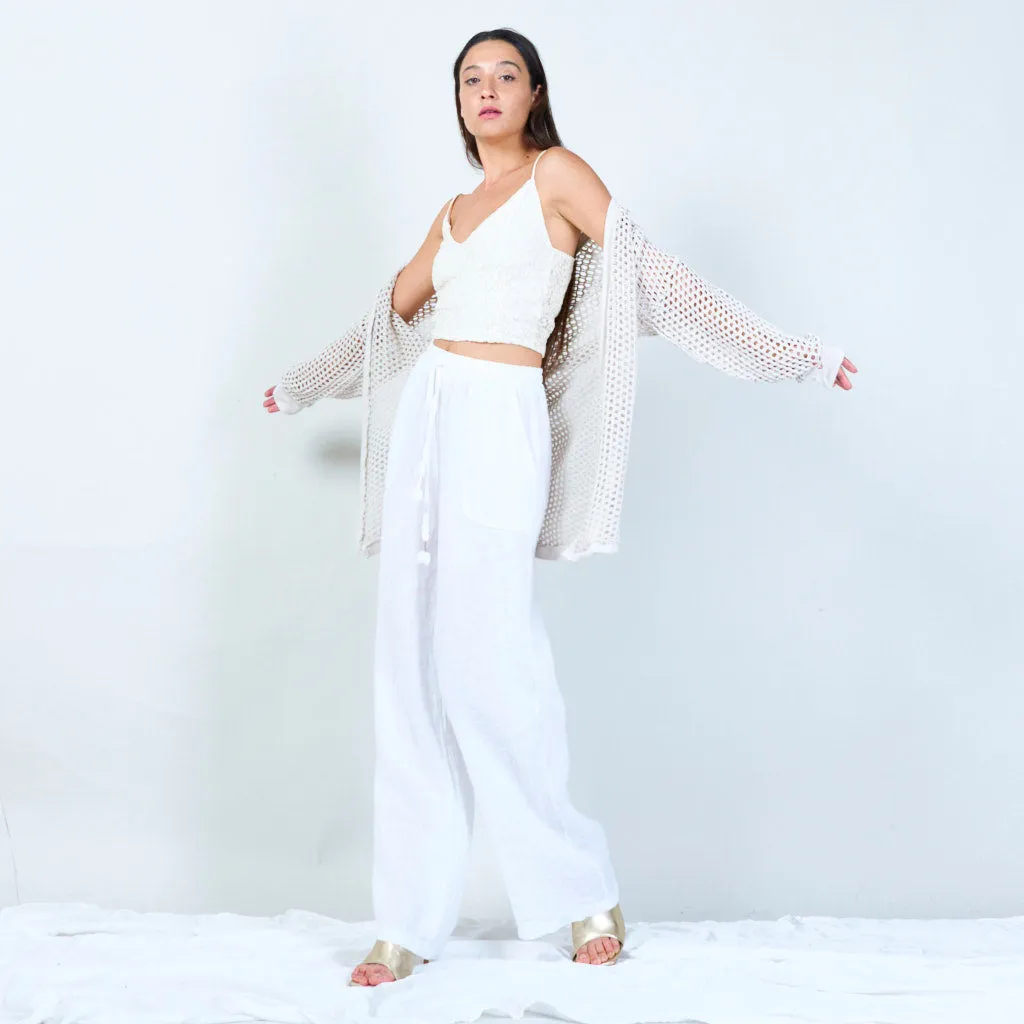 Open-knit long cardigan wholesale