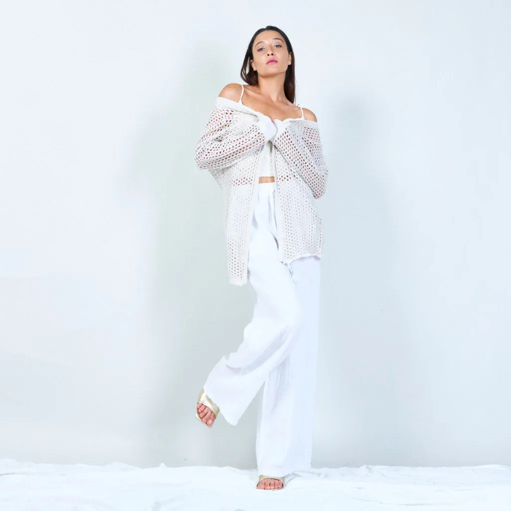 Open-knit long cardigan wholesale
