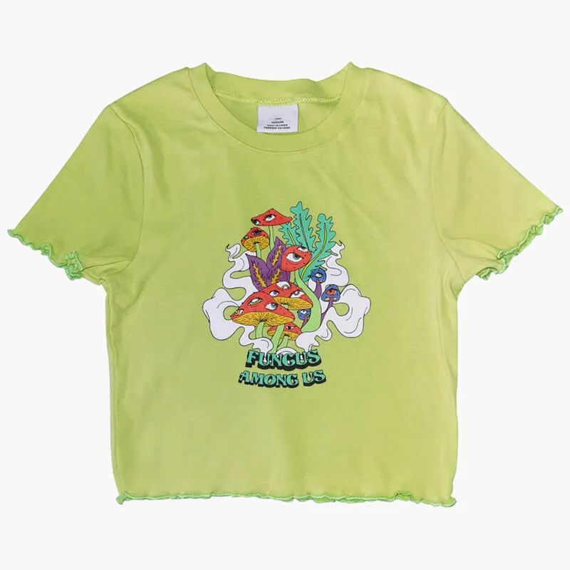 Y2K Aesthetic Crop Top Fungus Among Us